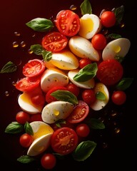 Delight your taste buds with fresh caprese salad made of juicy tomatoes creamy mozzarella and fragrant basil
