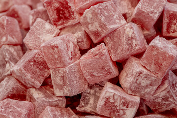 Türkish Isparta's rose delight. Rose flavored, fragrant fresh delight.