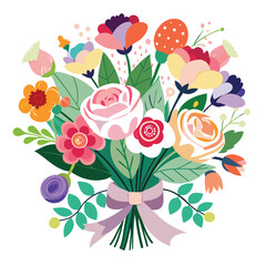 Colorful Floral Bouquet Illustration