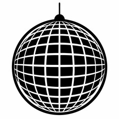 Disco Ball Vector silhouette on withe background