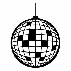 Disco Ball Vector silhouette on withe background