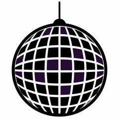 Disco Ball Vector silhouette on withe background