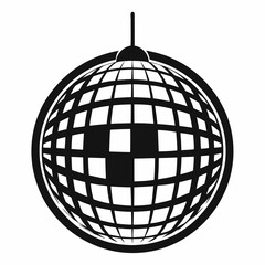 Disco Ball Vector silhouette on withe background
