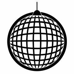 Disco Ball Vector silhouette on withe background