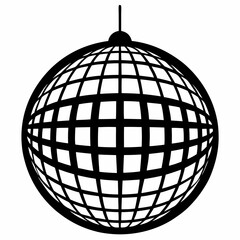 Disco Ball Vector silhouette on withe background