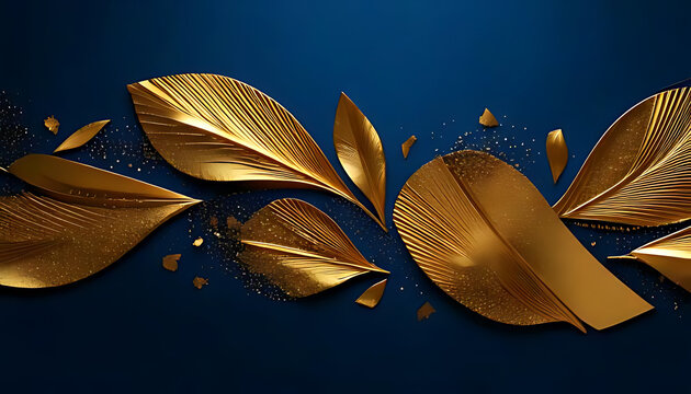 shiny gold elements classic blue background add luxury sophistication designs