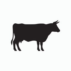 A Cow silhouette icon Vector illustration.