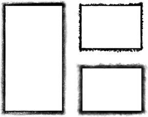 Stencil frame Ink and spray brushstroke texture Frame set,Stencil spray paint frame. Grunge graffiti style black frame. Isolated vector illustration with drop paint border. Stencil spray effect.