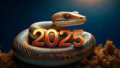 snake shiny surface displays message symbolizing renewal annually