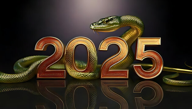 snake shiny surface displays message symbolizing renewal annually