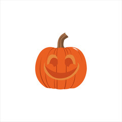 Smiley carved pumpkin idea vector for Halloween
