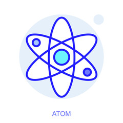 Science icon. Symbol of a Atom. Isolated vector illustration. Simple line drawing. Editable stroke