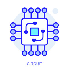 Science icon. Symbol of a Circuit. Isolated vector illustration. Simple line drawing. Editable stroke