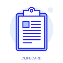 Fototapeta premium Science icon. Symbol of a Clipboard. Isolated vector illustration. Simple line drawing. Editable stroke