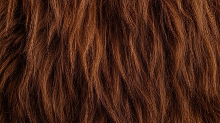 Naklejka premium Detailed close-up of long, shaggy brown fur texture, perfect for rustic or natural design backgrounds. Realistic and full-bodied.
