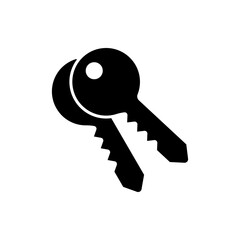 Key simple icon, vector. Flat design. White background