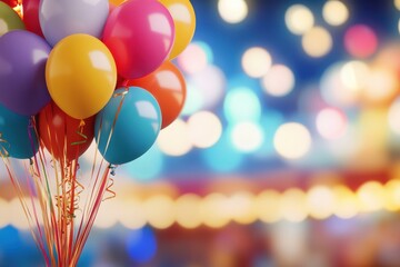 Colorful balloons at a funfair event