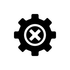 Gear vector simple icon. Flat design. White background