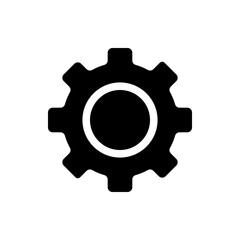 Gear simple icon vector. Flat design. White background