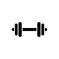 Dumbbell simple icon vector. Flat design. White background