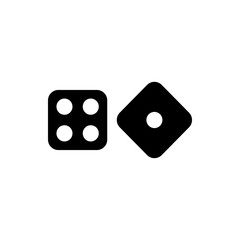 Dices simple icon vector. Flat design. White background