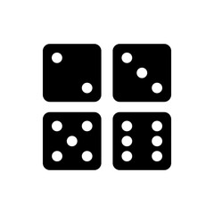 Dices simple icon, vector. Flat design. White background