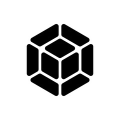Cube, tesseract simple icon. Flat design. White background