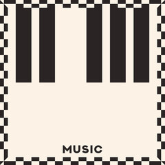 Musical poster for your design. Music elements design for card, invitation, flyer. Music background vector illustration. Music piano keyboard