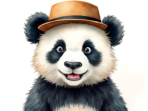 recommend clip art: watercolor Panda isolated on white background