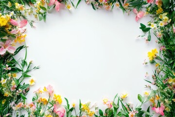 Floral Frame White Background
