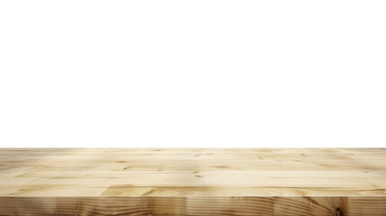 Wood table with perspective view. Wooden desk isolated on transparent background with top front view. Realistic kitchen board vector illustration. Rustic countertop of timber surface, floor, deck