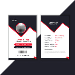 Modern and creative business id card template. corporate id card design template for office employee, staff or others. Company employee business id card template.