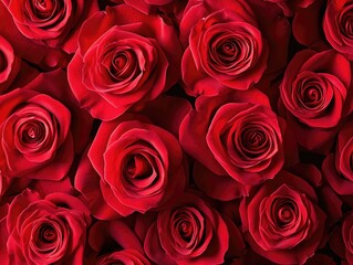 Naklejka premium Close group of red roses