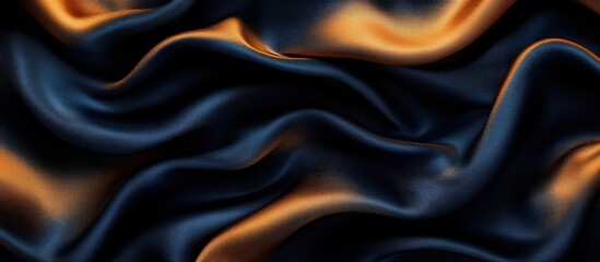 Elegant fabric draping creates a smooth blend of deep navy and vibrant orange hues, ideal for use in fashion, interior design, or as a background in creative projects,