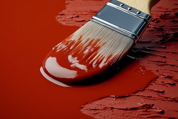 Simple outline of a brush dipping into sauce, capturing the essence of basting in a modern, minimal form