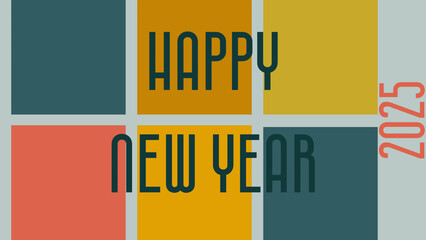 Happy new year 2025 modern design poster.