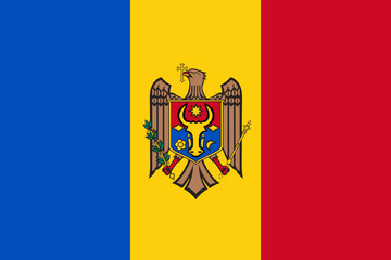 Moldova National Flag. Vector Illustration.