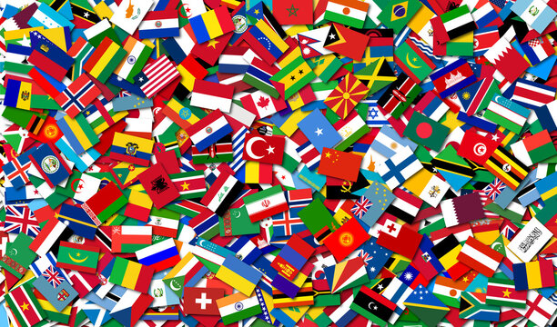 World Flags Collage Image - Flags Background
