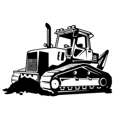 Naklejka premium Earth Mover Bulldozer Vector Logo
