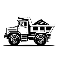Fototapeta premium Earth Mover Truck Vector Logo