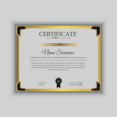 Certificate template. Diploma of modern design or gift certificate