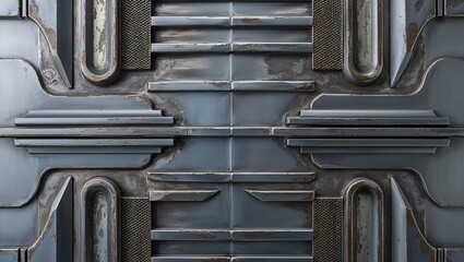 Industrial Style Metal Wall Panel with Dark Grey Finish