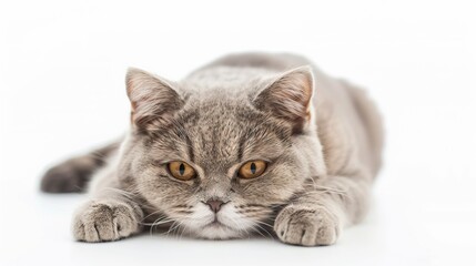 Fototapeta premium cat advertising with white isolated background