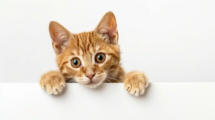 cat advertising with white isolated background