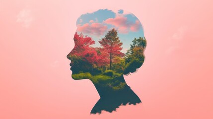 Nature Silhouette with Colorful Landscape Background