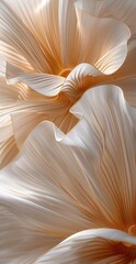 Delicate folds of white and golden fabric create a soft, elegant texture, ideal for backgrounds in fashion, interior design, or artistic displays, This image evokes luxury and sophistication,