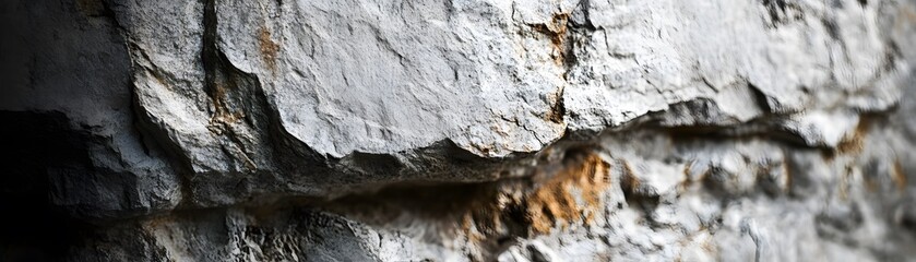 A Close-Up View of Rough, Cracked, Grey Rock
