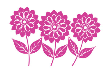 Elegant Flower and Leaves Set - Minimalist Botanical Vector Illustration for Floral Decor, Garden Art & Natural Design