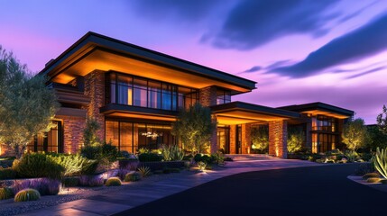 Obraz premium Elegant Architectural Exterior of a Modern Luxury Home