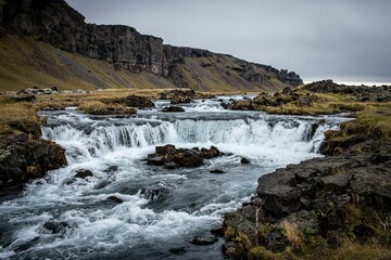 waterfall in the mountains